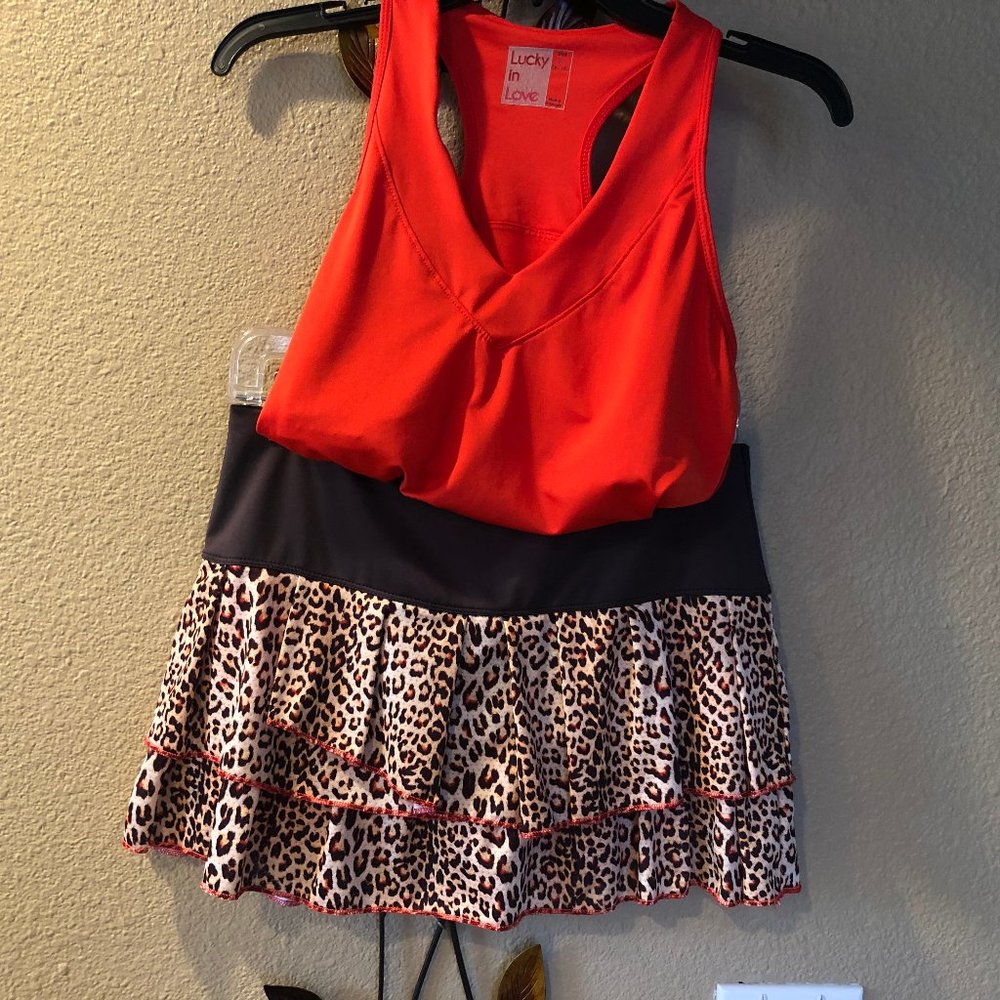 Animal Print & Purple Skirt Matching Top Size M